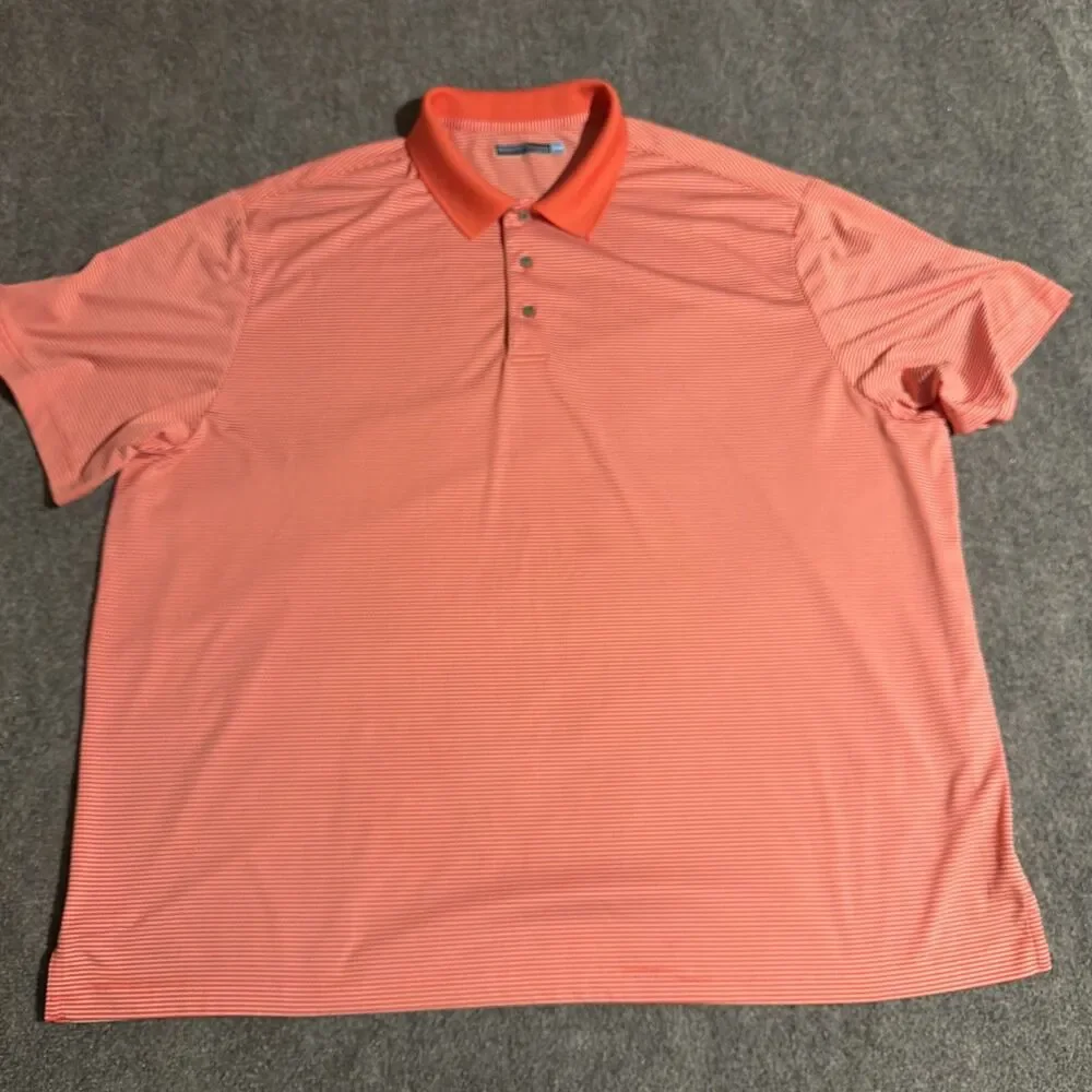 Roundtree & Yorke Performance Polo Golf Shirt Mens 3XB Salmon Short Sleeve